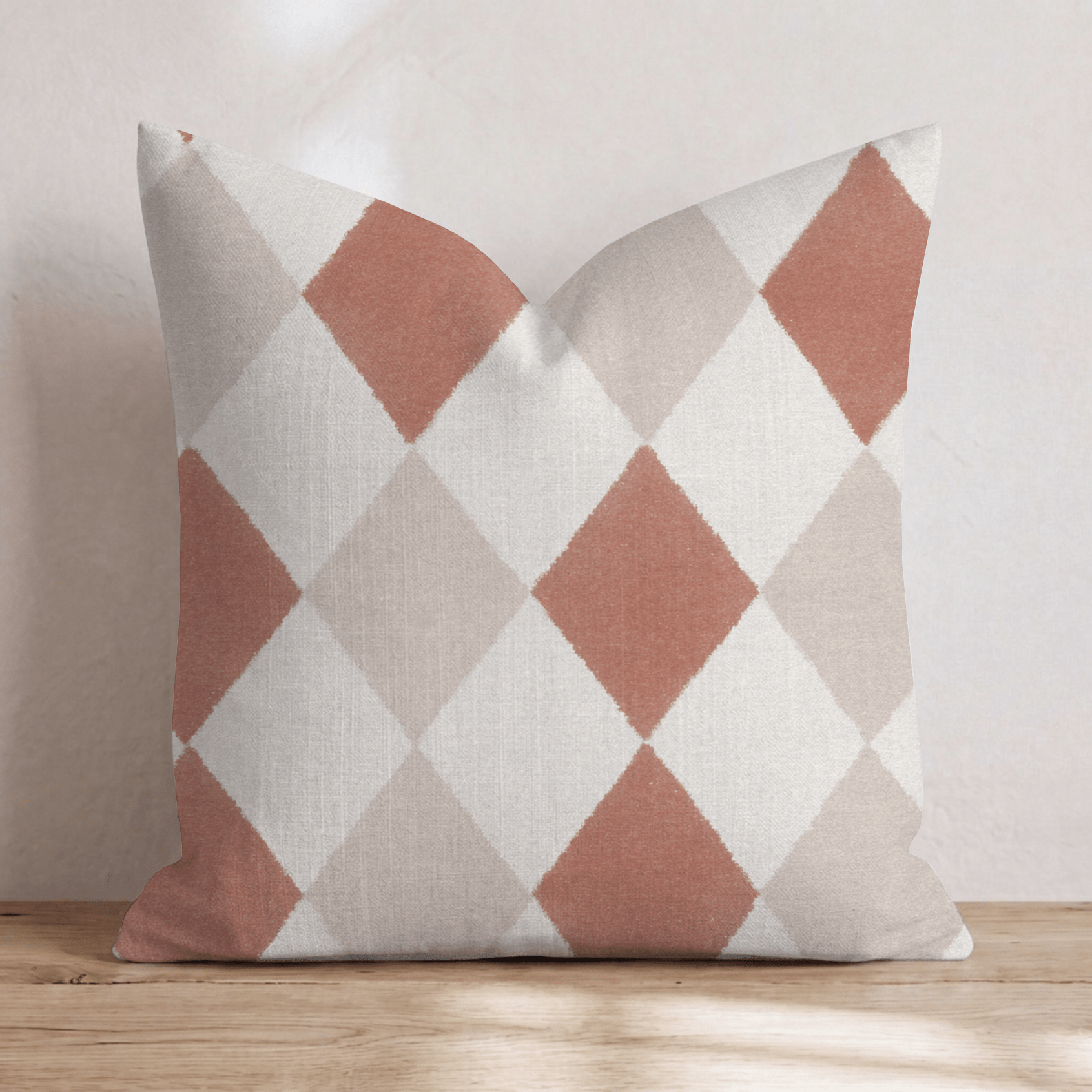 Terracotta Diamonds Throw Pillow - Hillcroft Home