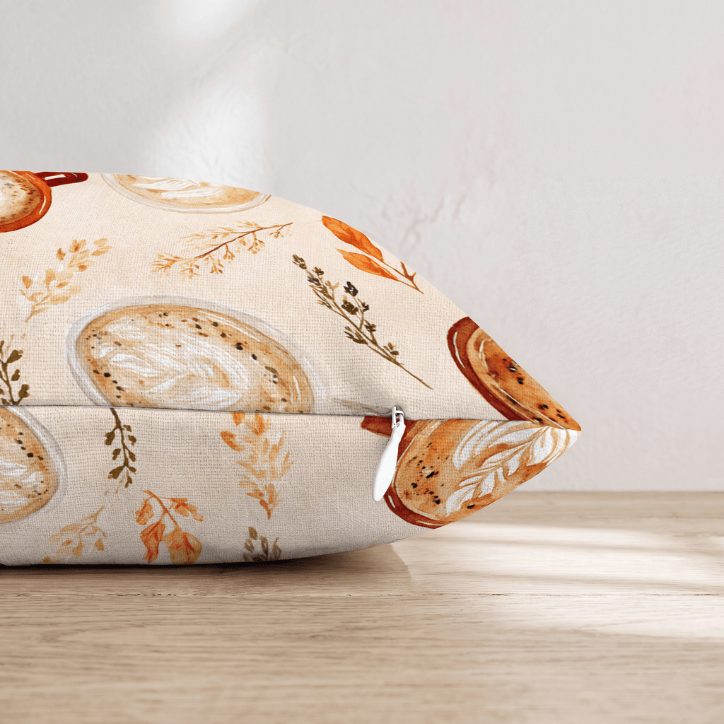 Terracotta Latte Art Throw Pillow - Hillcroft Home