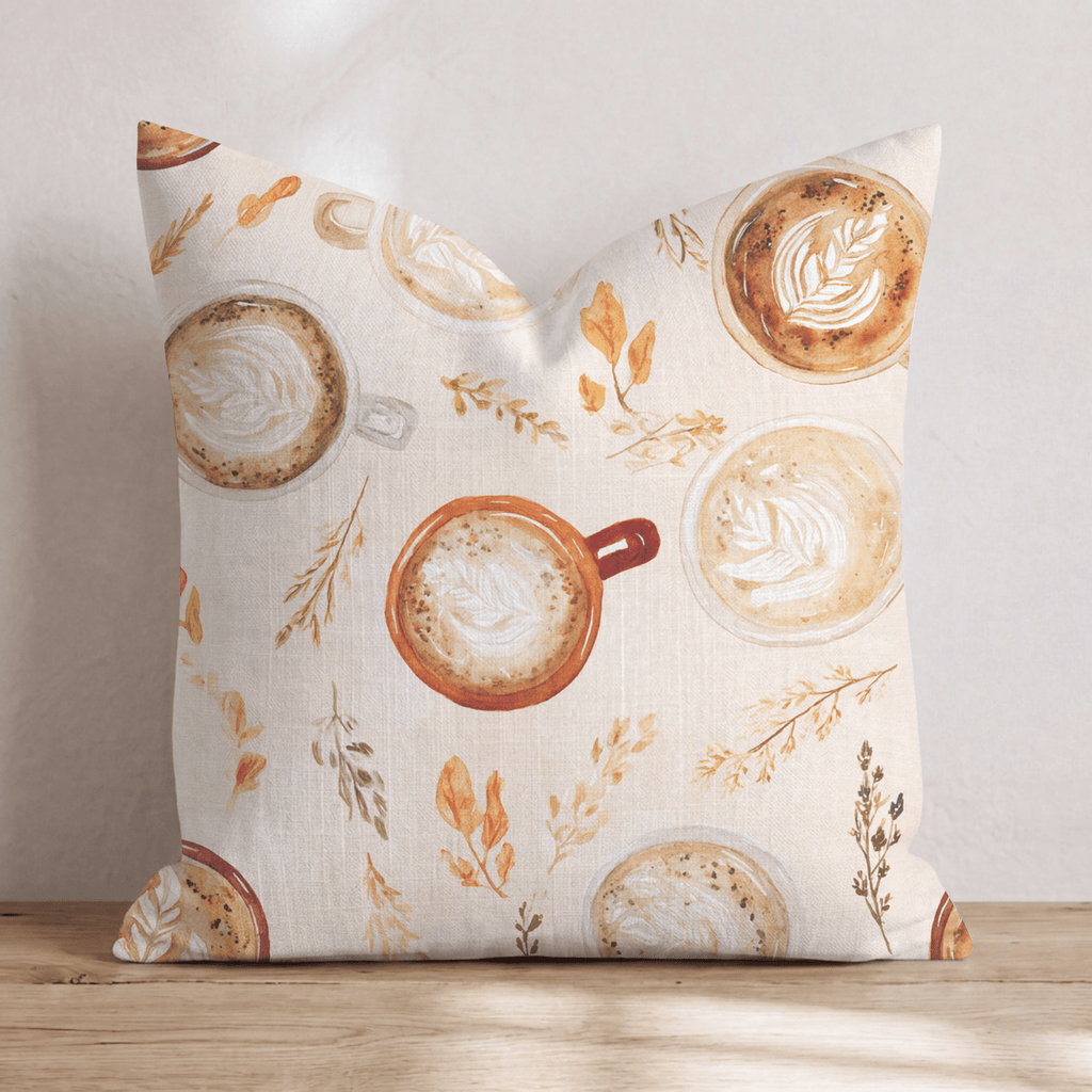 Terracotta Latte Art Throw Pillow - Hillcroft Home
