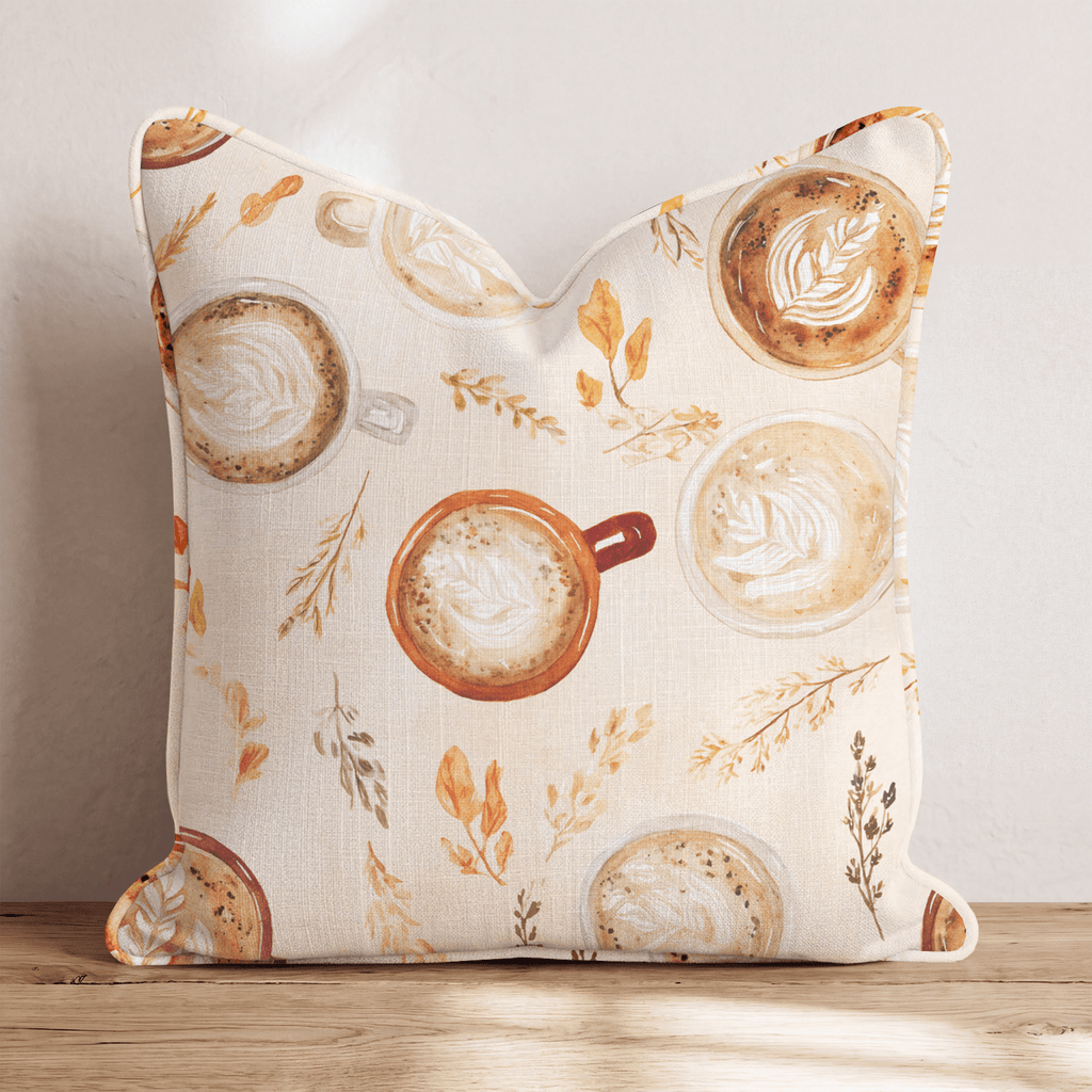 Terracotta Latte Art Throw Pillow - Hillcroft Home