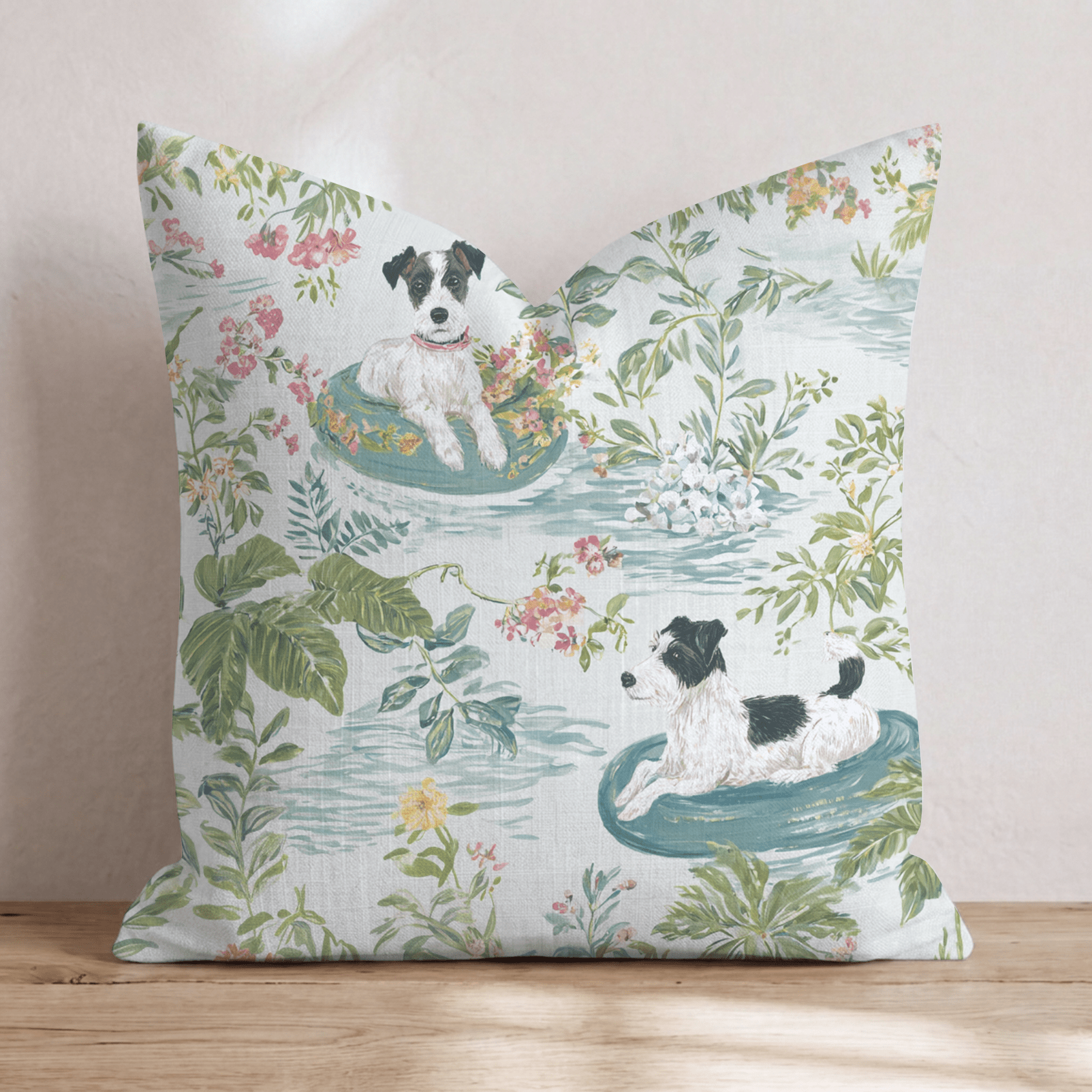 Terrier Float Throw Pillow - Hillcroft Home