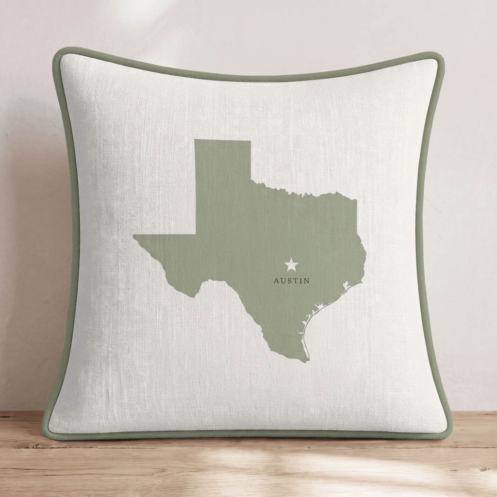 Texas State Capital Throw Pillow - Hillcroft Home