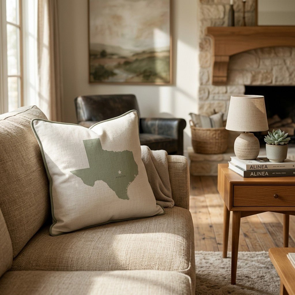 Texas State Capital Throw Pillow - Hillcroft Home