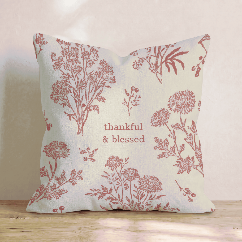 Thankful & Blessed Throw Pillow - Hillcroft Home