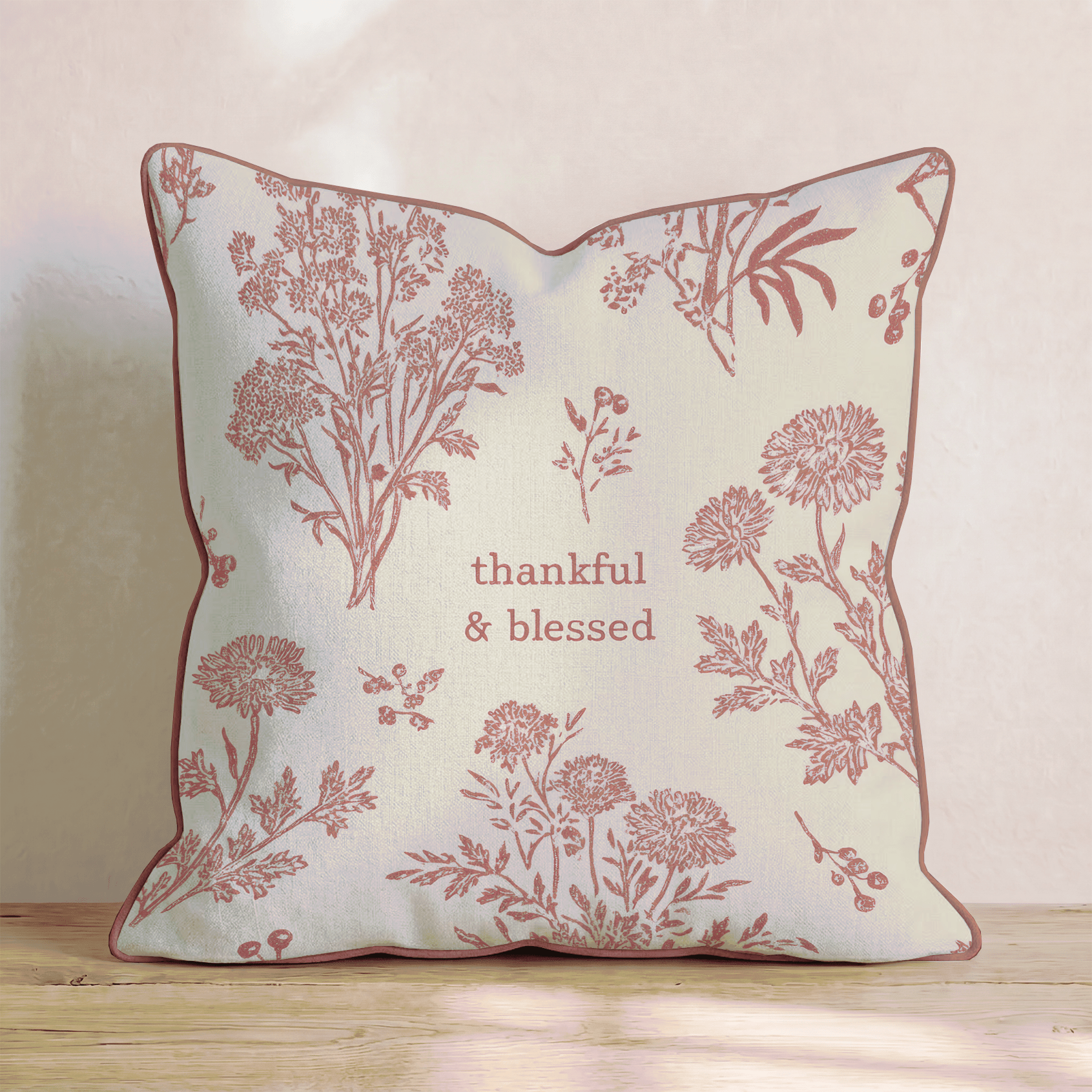 Thankful & Blessed Throw Pillow - Hillcroft Home