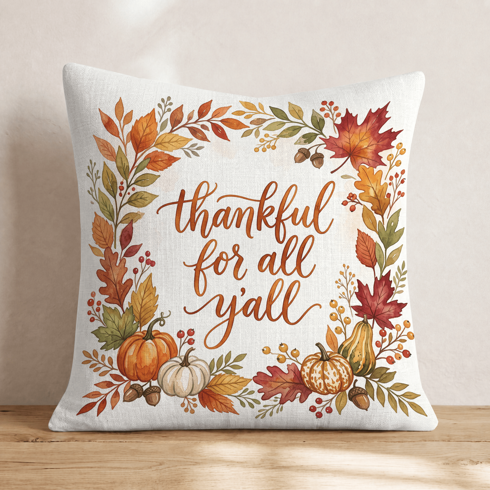 Thankful for All Yall Throw Pillow - Hillcroft Home
