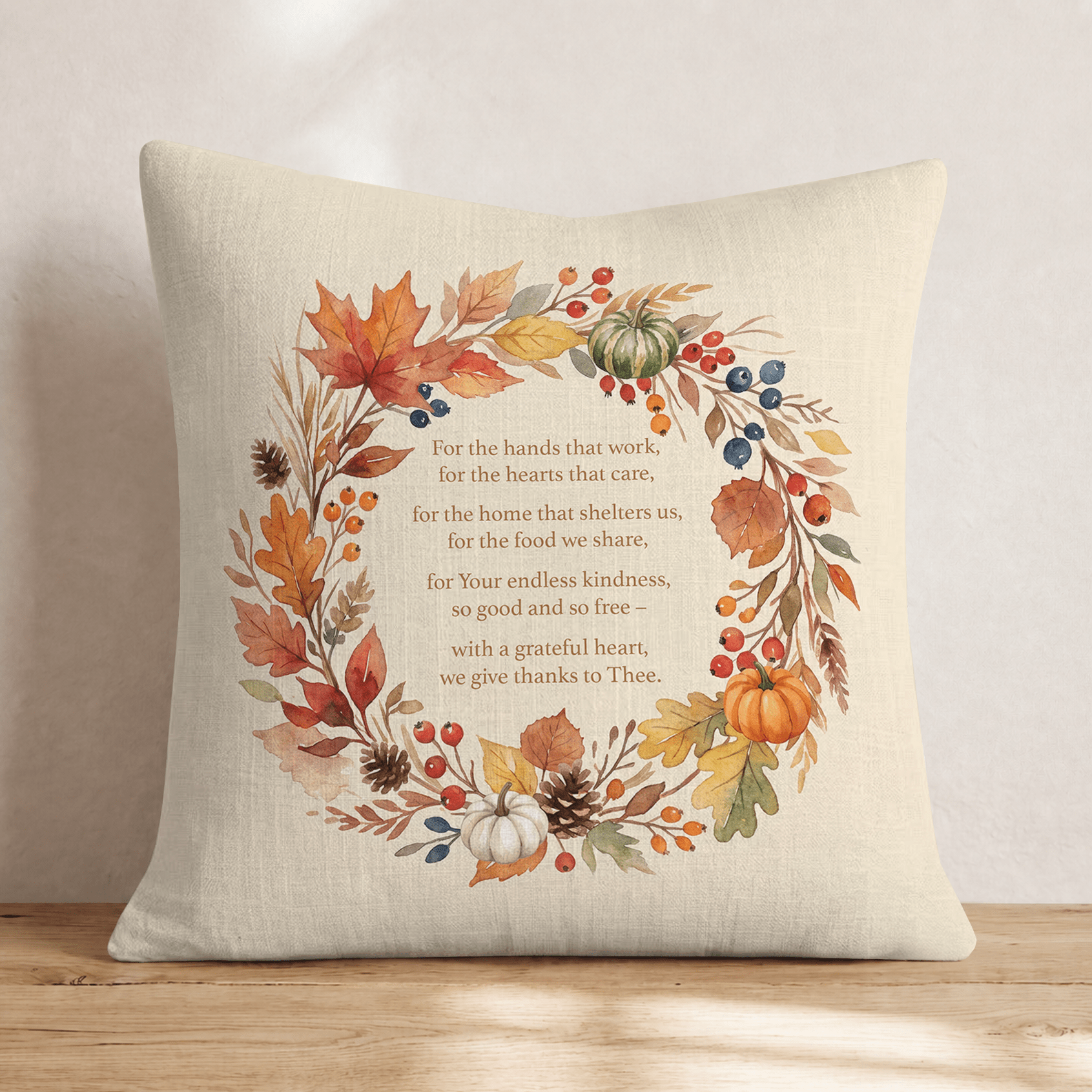Thanksgiving Prayer Throw Pillow - Hillcroft Home
