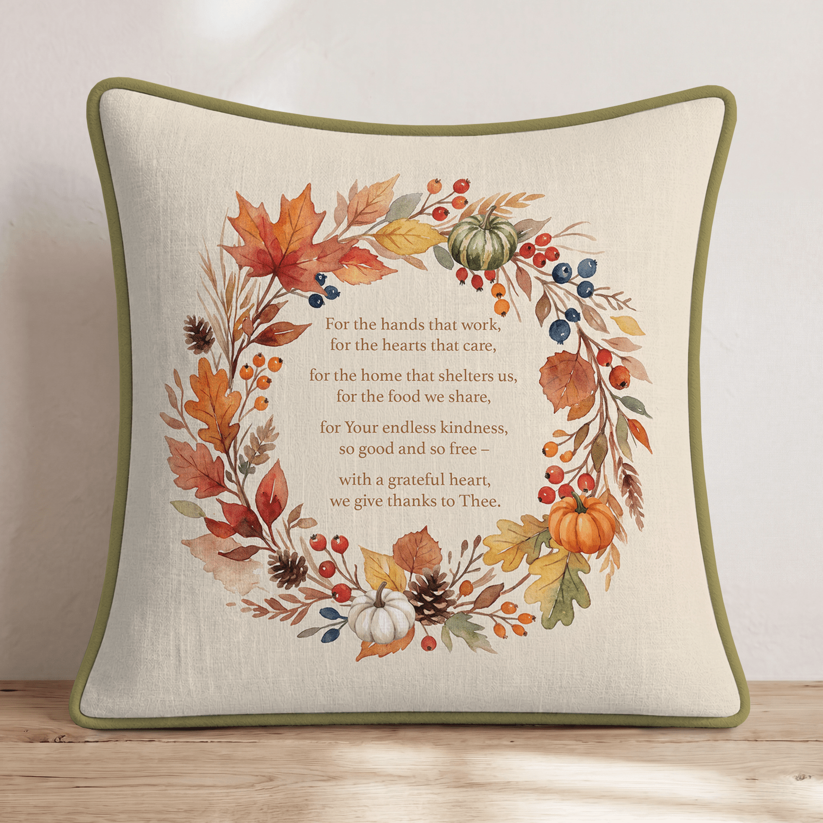 Thanksgiving Prayer Throw Pillow - Hillcroft Home