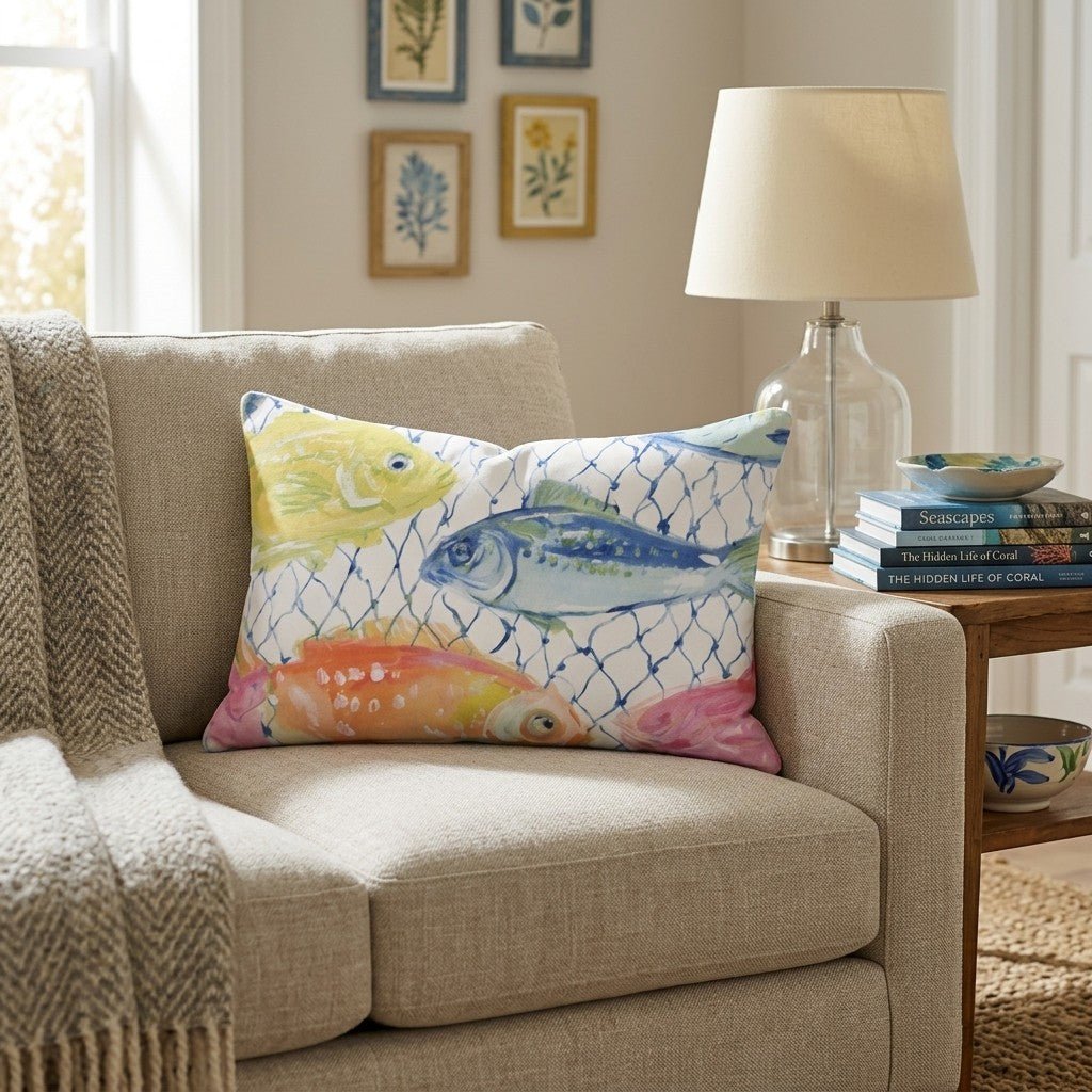 The Catch of the Day Throw Pillow - Hillcroft Home