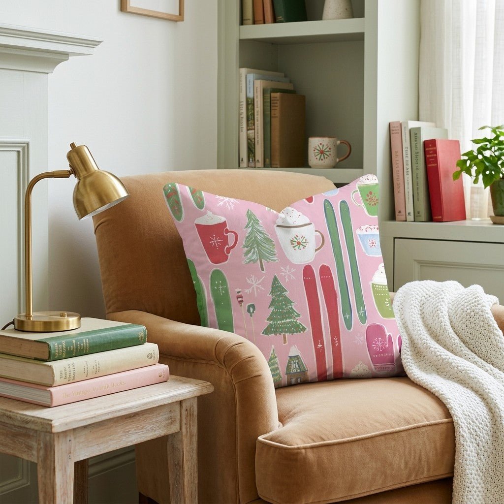 The Christmas Slopes Throw Pillow - Hillcroft Home