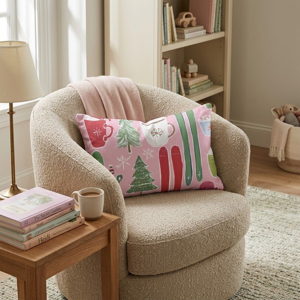 The Christmas Slopes Throw Pillow - Hillcroft Home