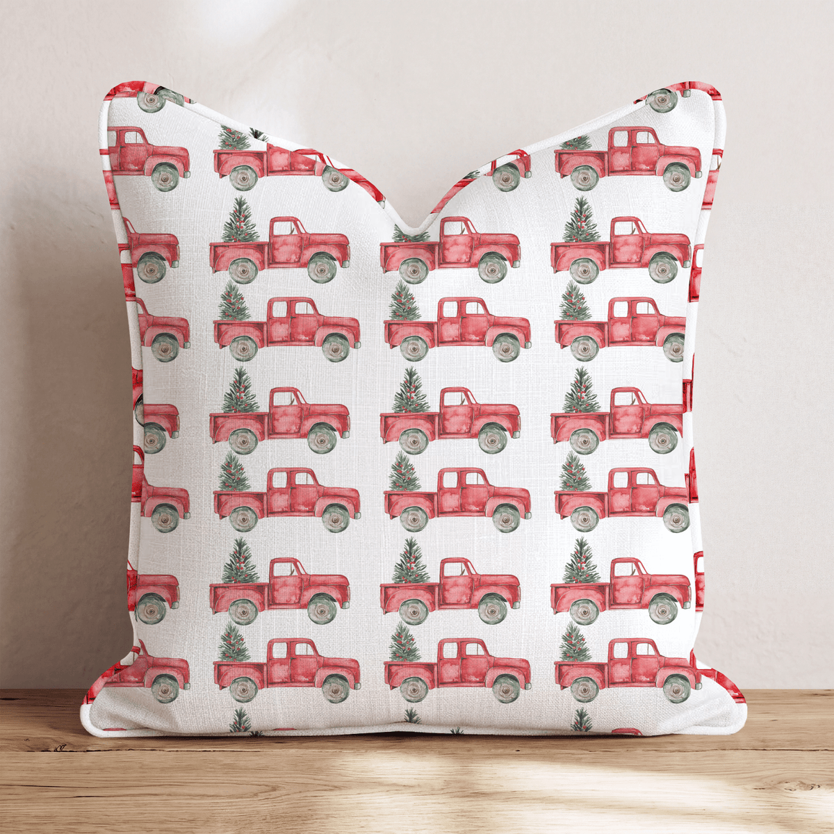 The Classic Red Truck Throw Pillow throw pillow - Hillcroft Home