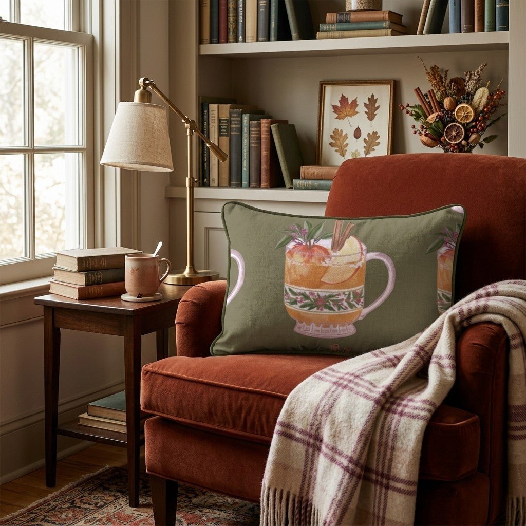 The Drink Of Fall Throw Pillow - Hillcroft Home