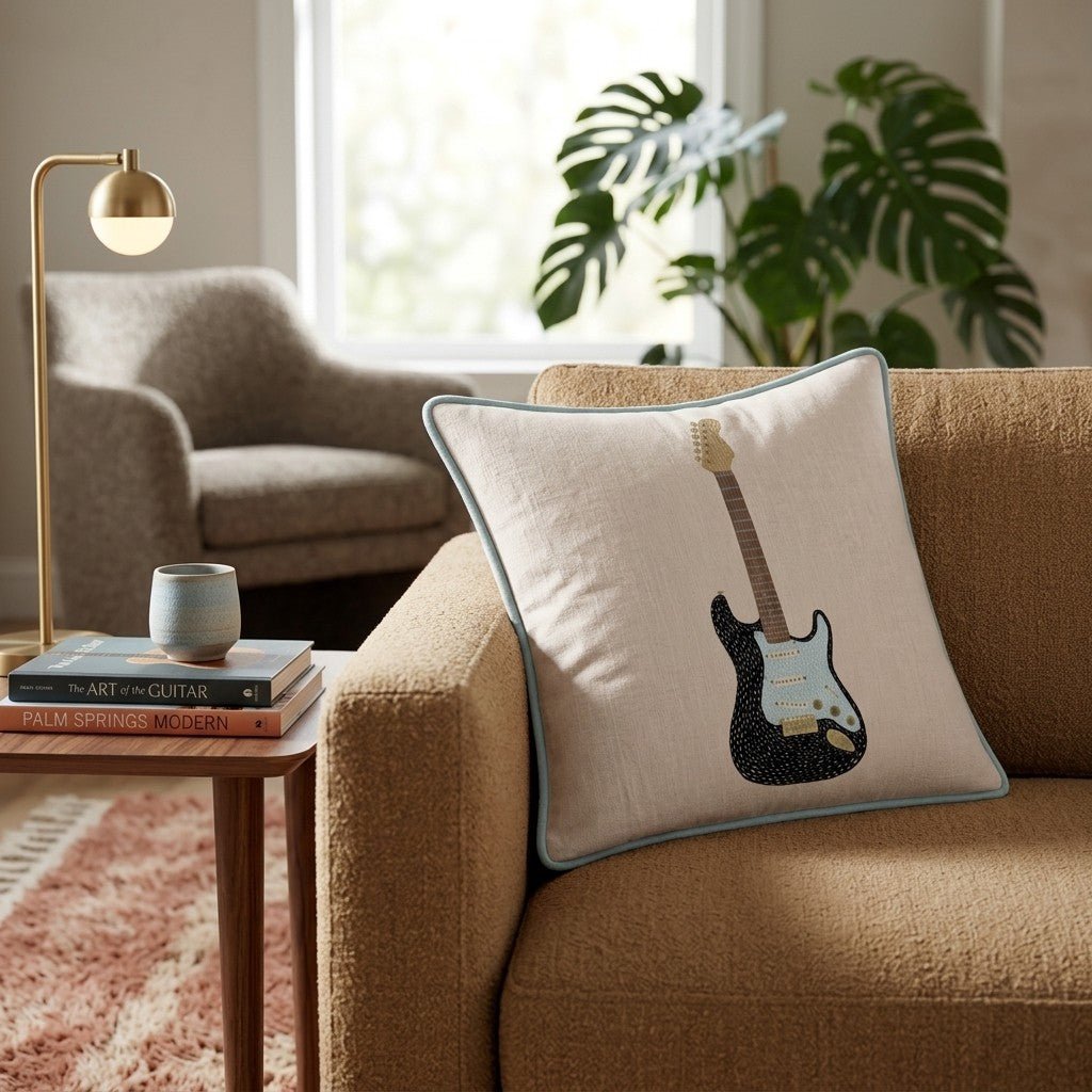 The Electric Guitar Throw Pillow - Hillcroft Home