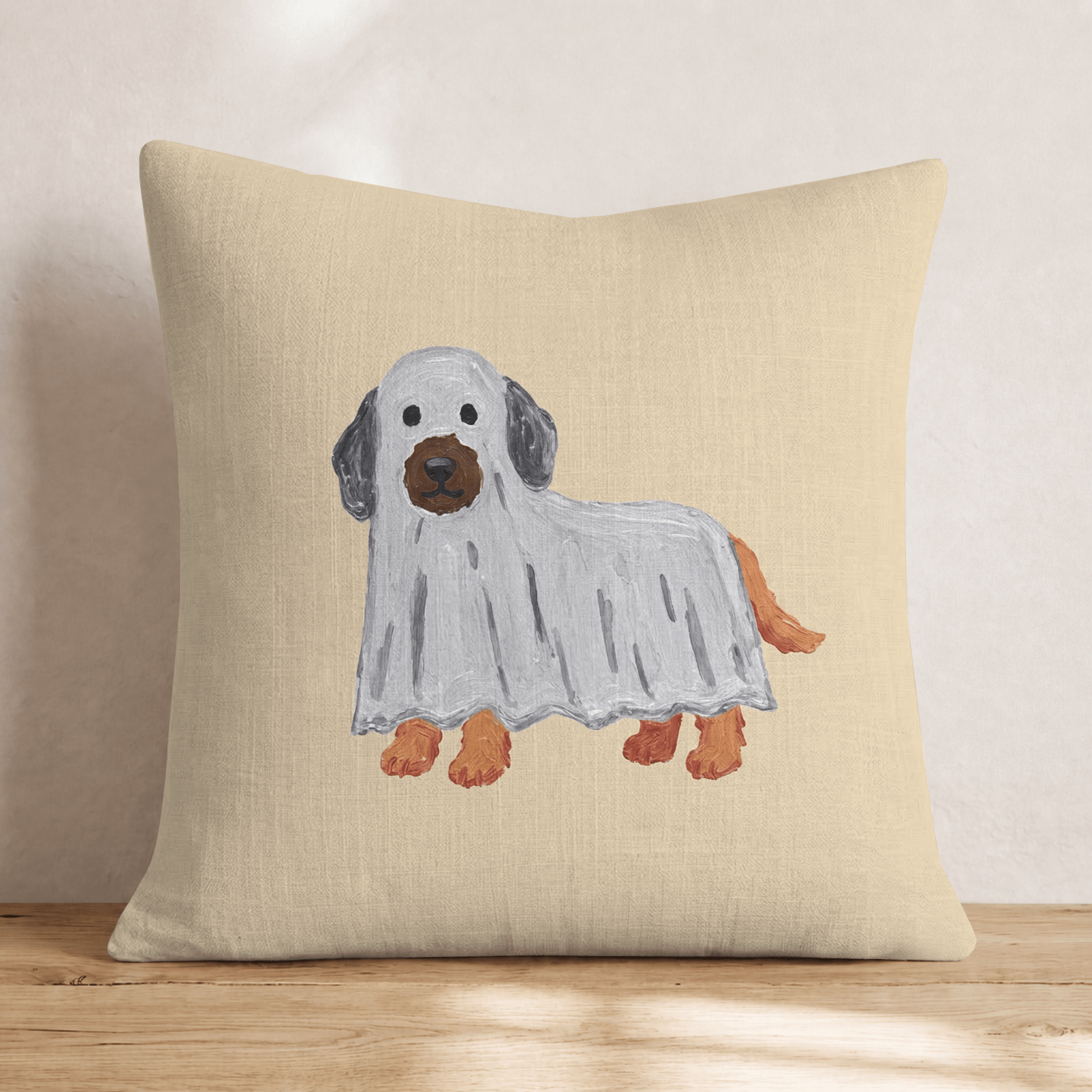 The Little Ghost Labradoodle Throw Pillow - Hillcroft Home