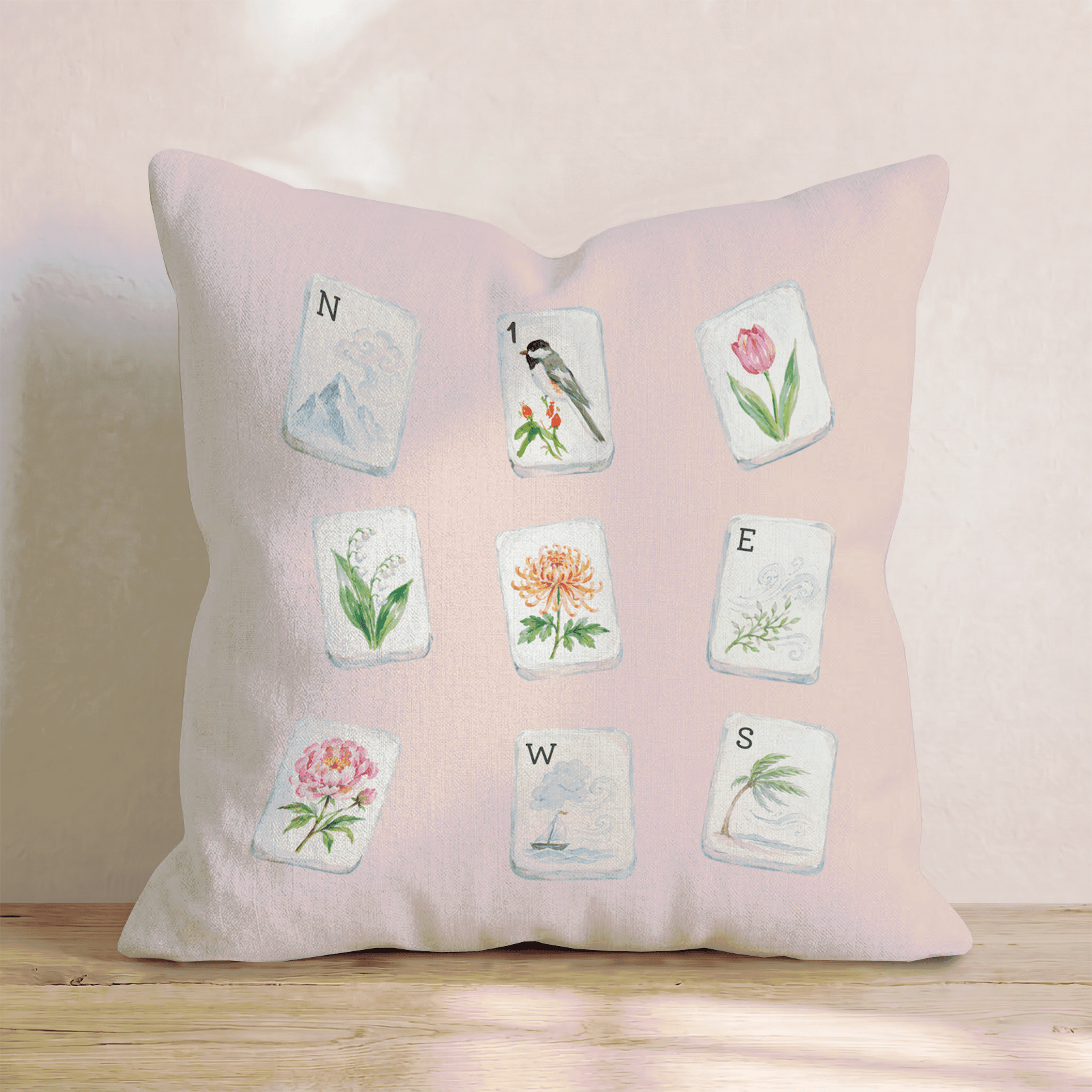 The Mahjong Tiles Throw Pillow - Hillcroft Home