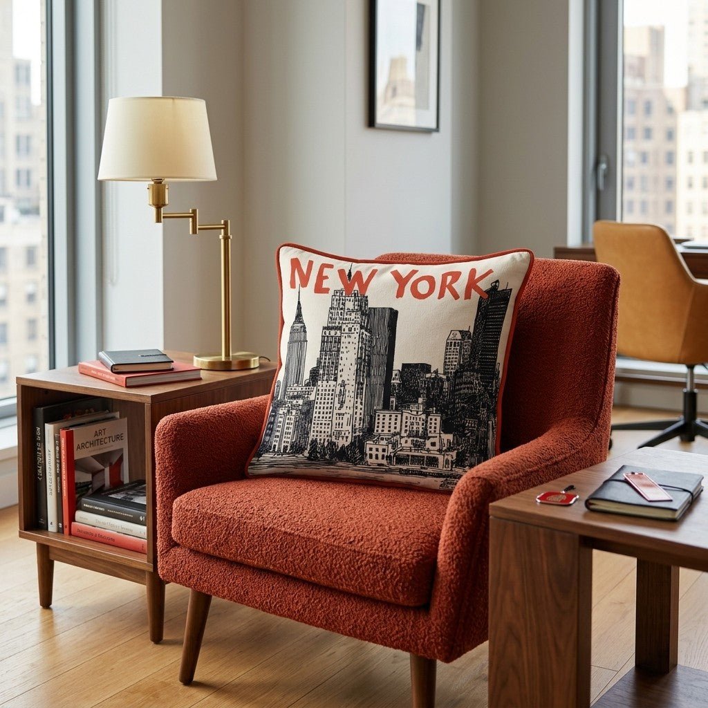 The New Yorker Throw Pillow - Hillcroft Home