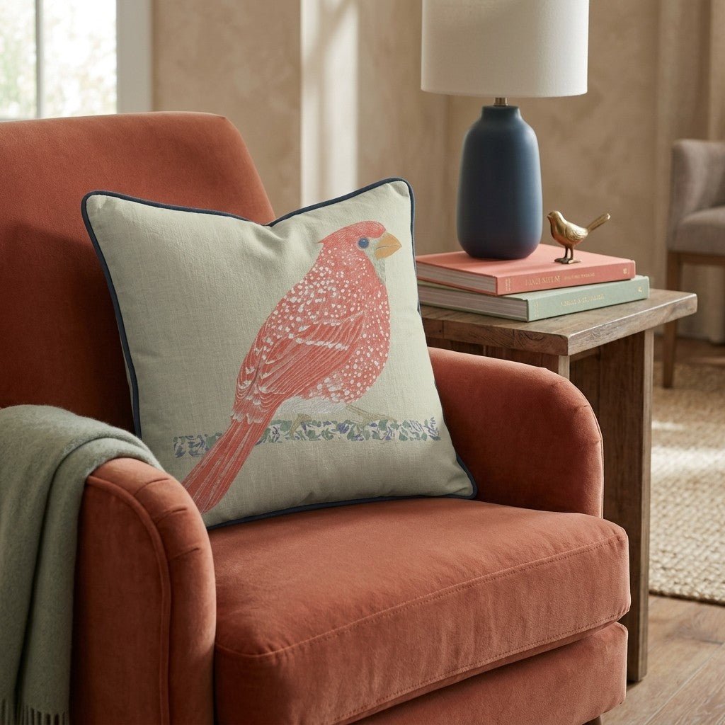 The Red Bird Throw Pillow - Hillcroft Home
