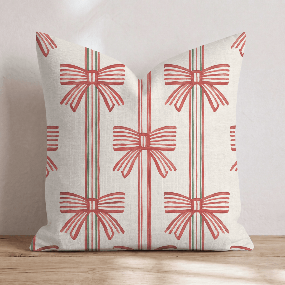 Ticking Bow Throw Pillow throw pillow - Hillcroft Home