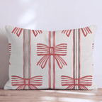 Ticking Bow Throw Pillow throw pillow - Hillcroft Home