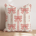 Ticking Bow Throw Pillow throw pillow - Hillcroft Home