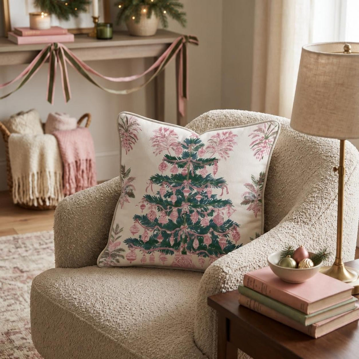 Tie the Tree Up Throw Pillow throw pillow - Hillcroft Home