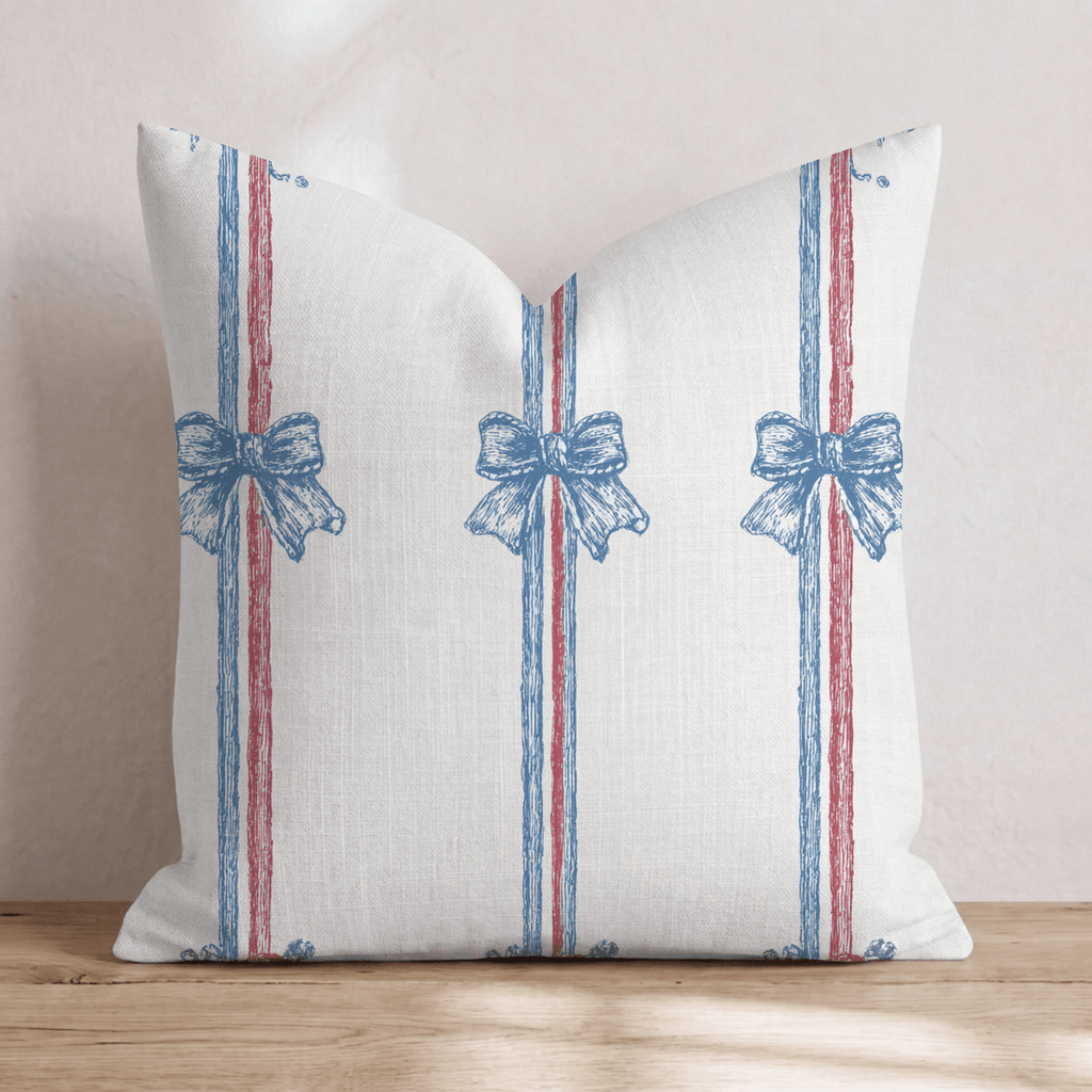 Tied With A Patriotic Bow Throw Pillow - Hillcroft Home