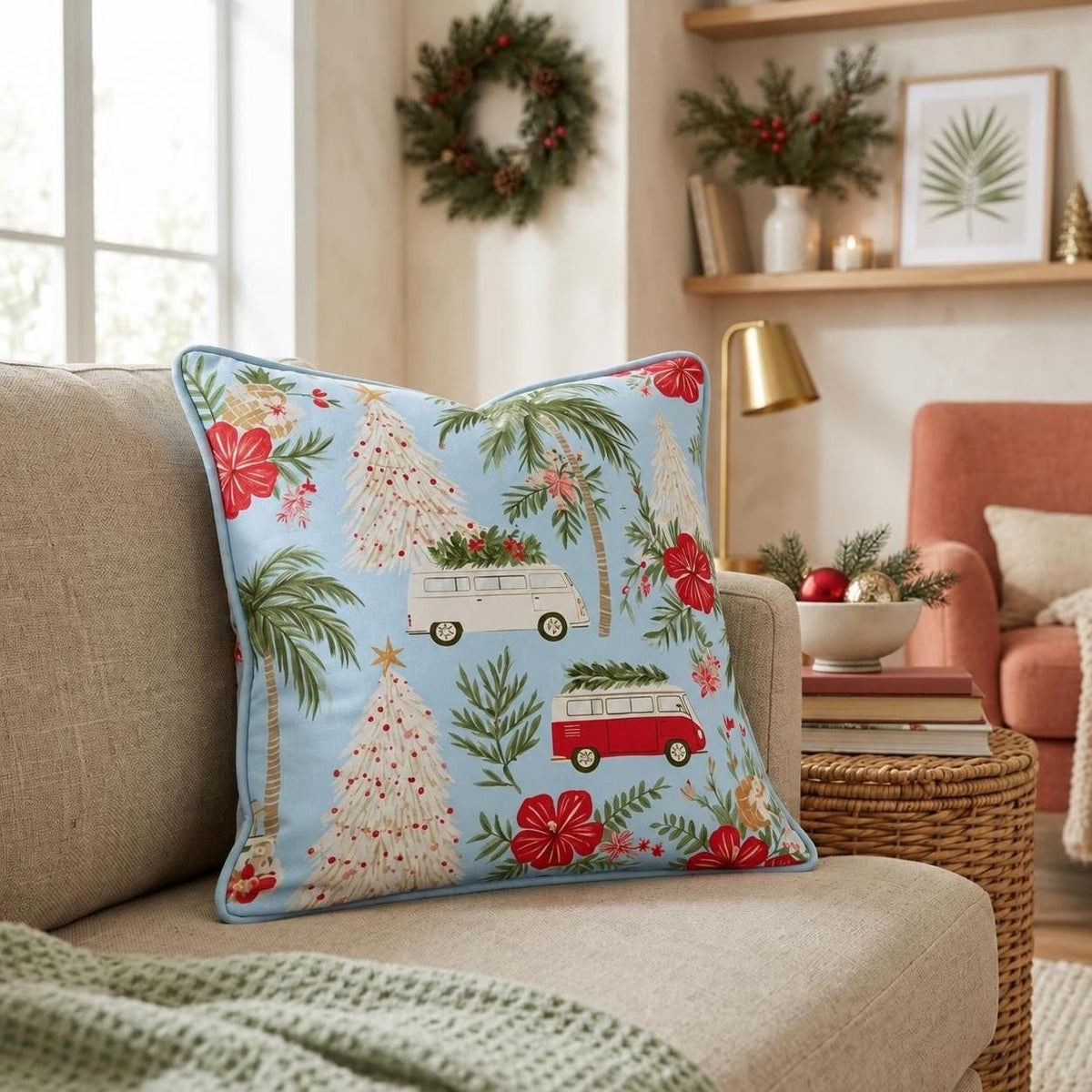 Tiki Ho Ho Throw Pillow throw pillow - Hillcroft Home
