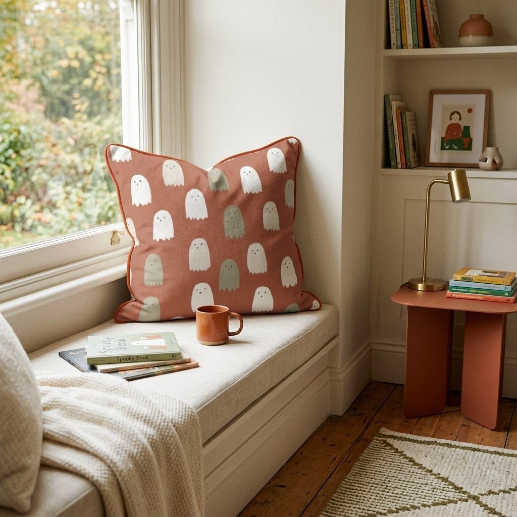 Tiny Ghost Parade Throw Pillow - Hillcroft Home