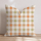 Toffee Gingham Throw Pillow - Hillcroft Home