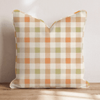 Toffee Gingham Throw Pillow - Hillcroft Home
