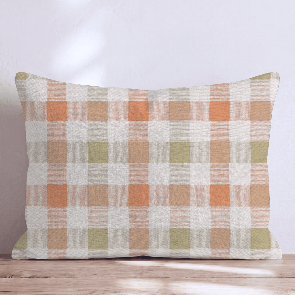 Toffee Gingham Throw Pillow - Hillcroft Home