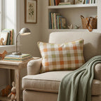 Toffee Gingham Throw Pillow - Hillcroft Home