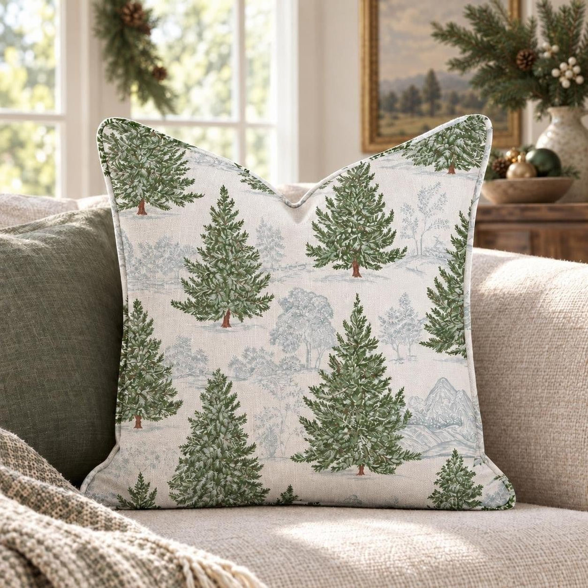 Toile Story Throw Pillow throw pillow - Hillcroft Home