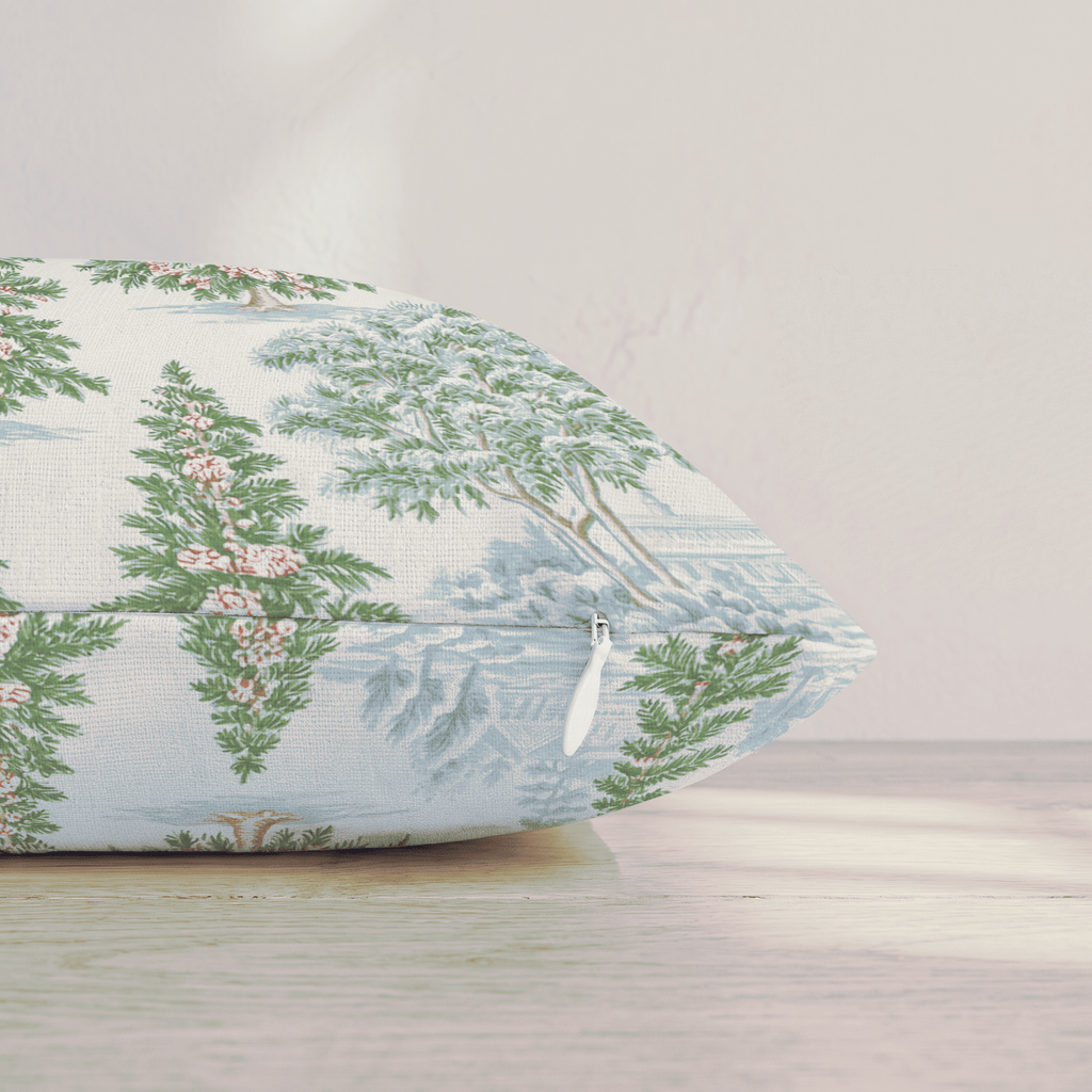 Toile Tannenbaum Throw Pillow throw pillow - Hillcroft Home