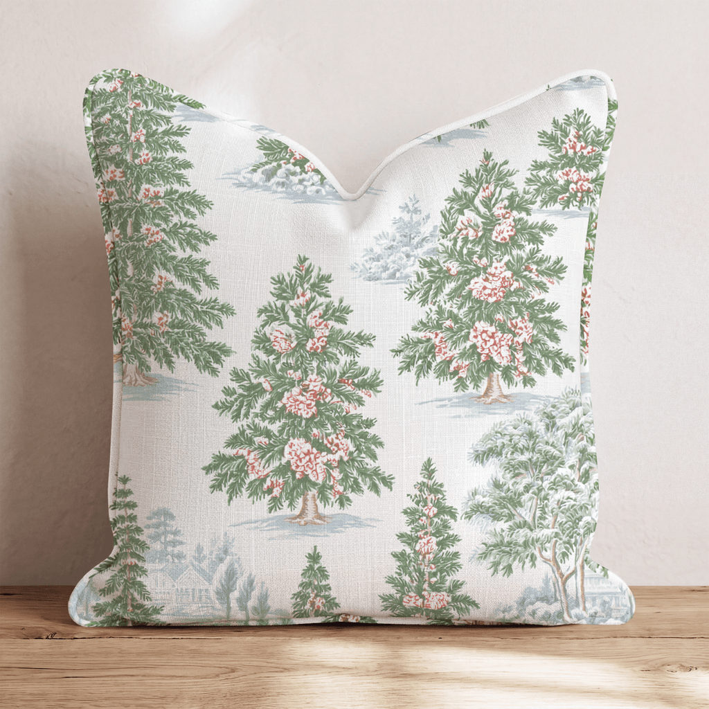 Toile Tannenbaum Throw Pillow throw pillow - Hillcroft Home