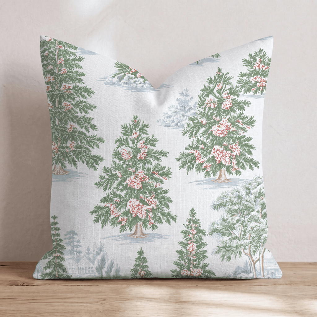Toile Tannenbaum Throw Pillow throw pillow - Hillcroft Home