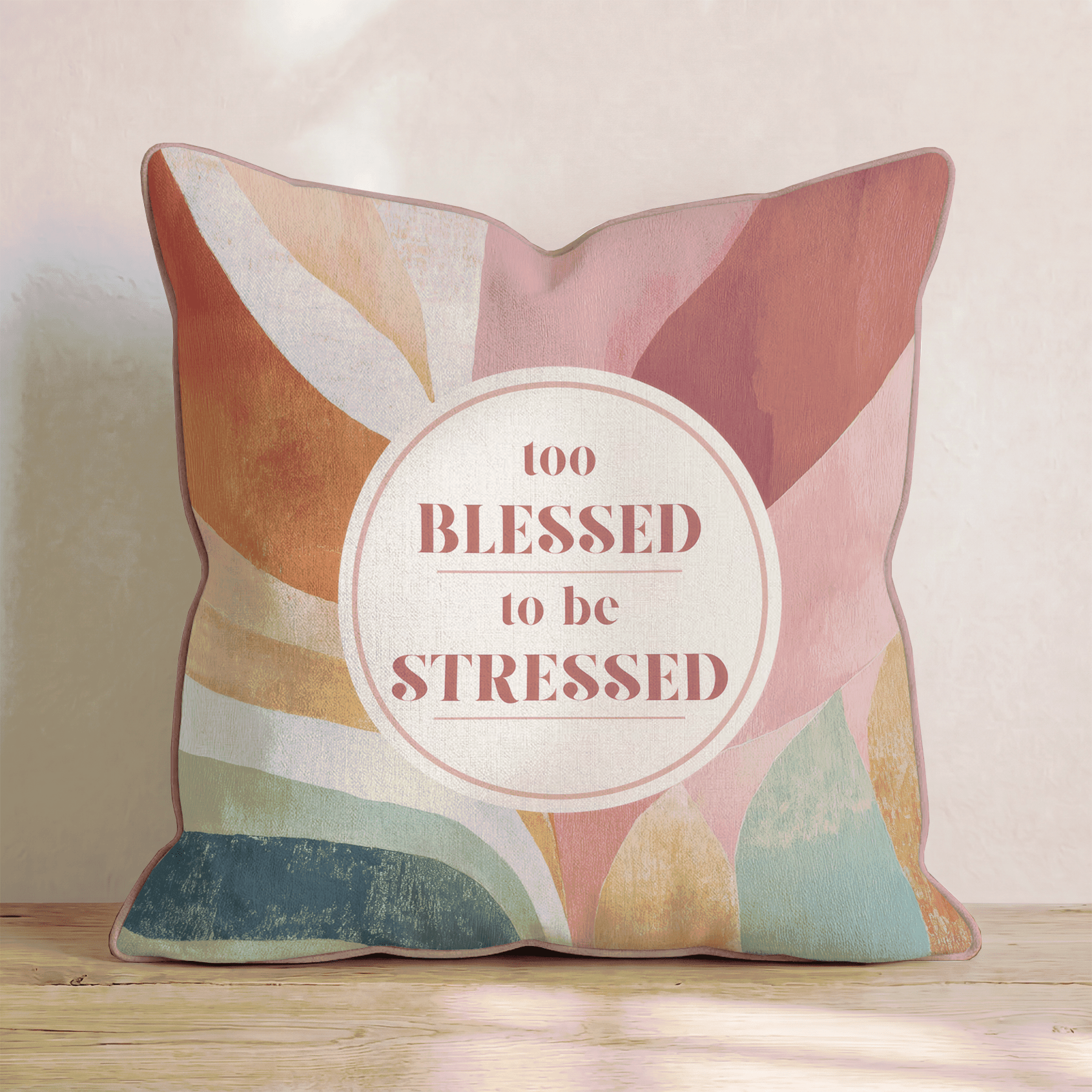 Too Blessed to be Stressed Throw Pillow - Hillcroft Home