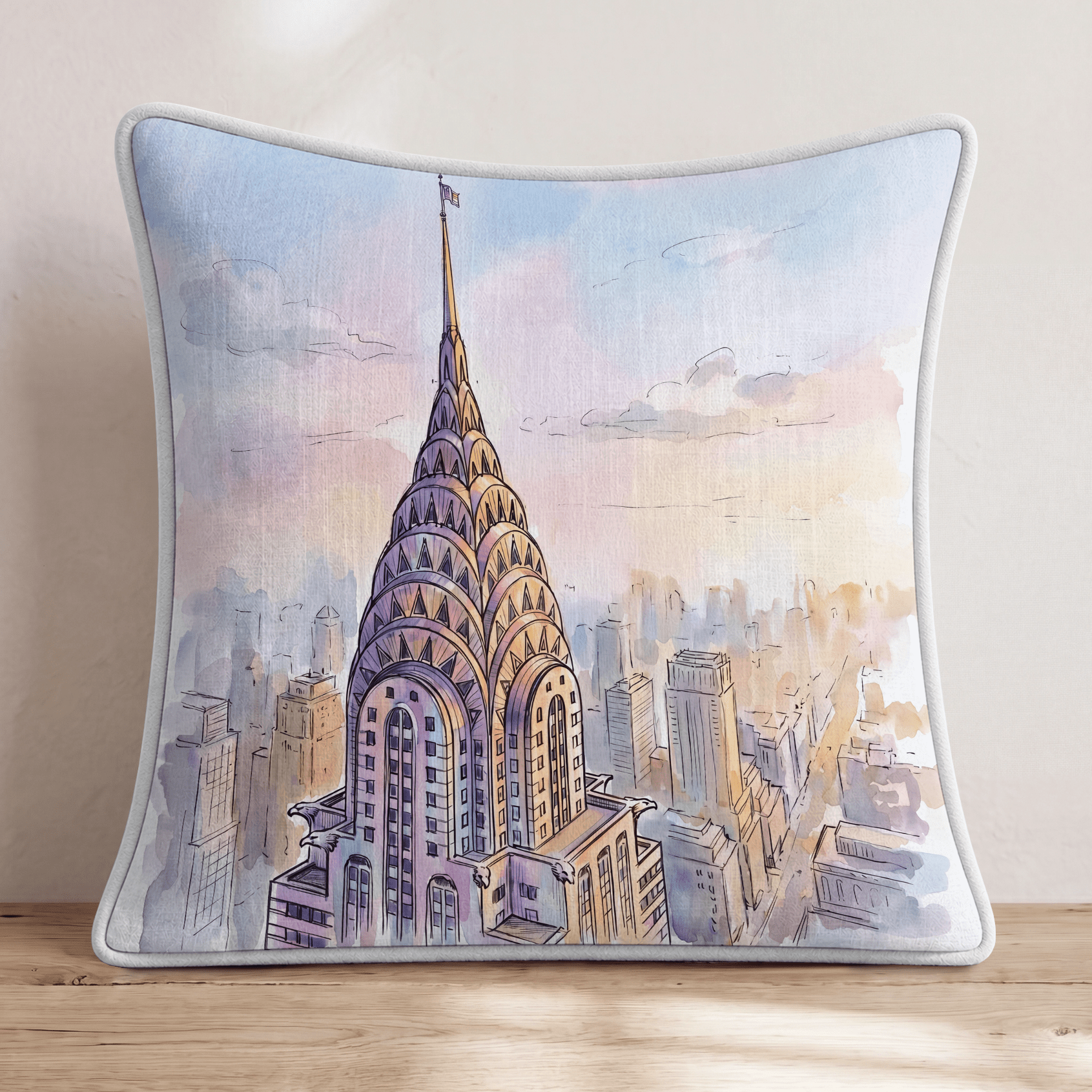 Top of the Chrysler Building Throw Pillow - Hillcroft Home