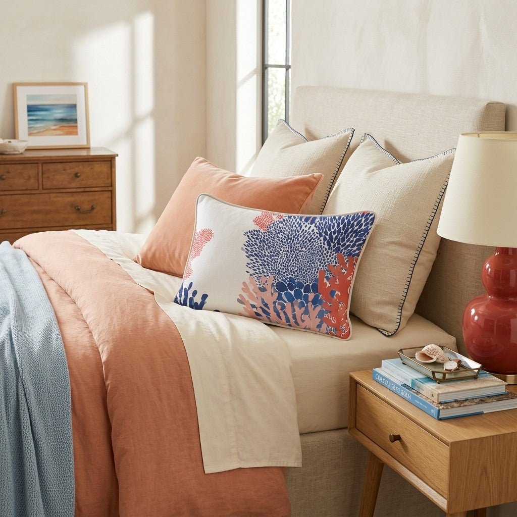 Totally Coral Throw Pillow - Hillcroft Home