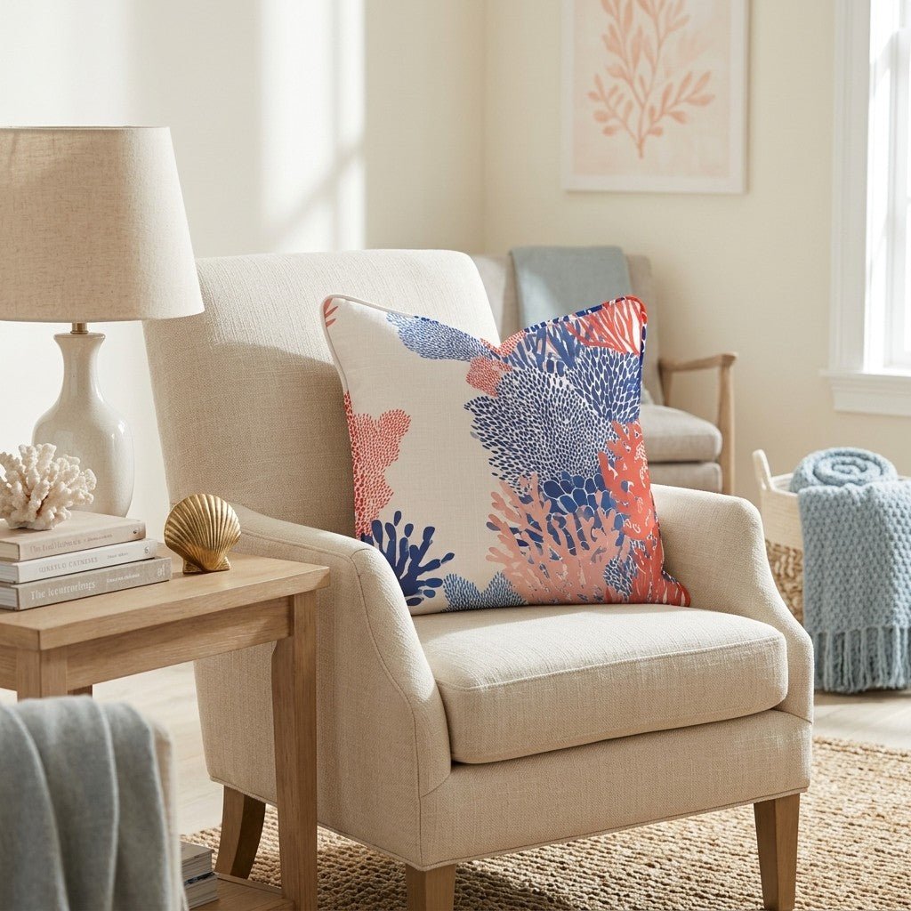 Totally Coral Throw Pillow - Hillcroft Home