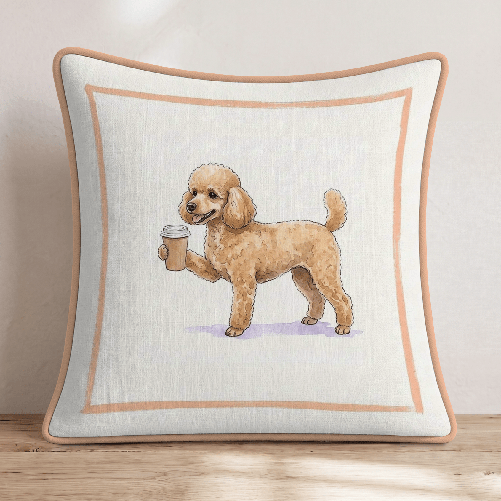 Toy Poodle Coffee Throw Pillow - Hillcroft Home
