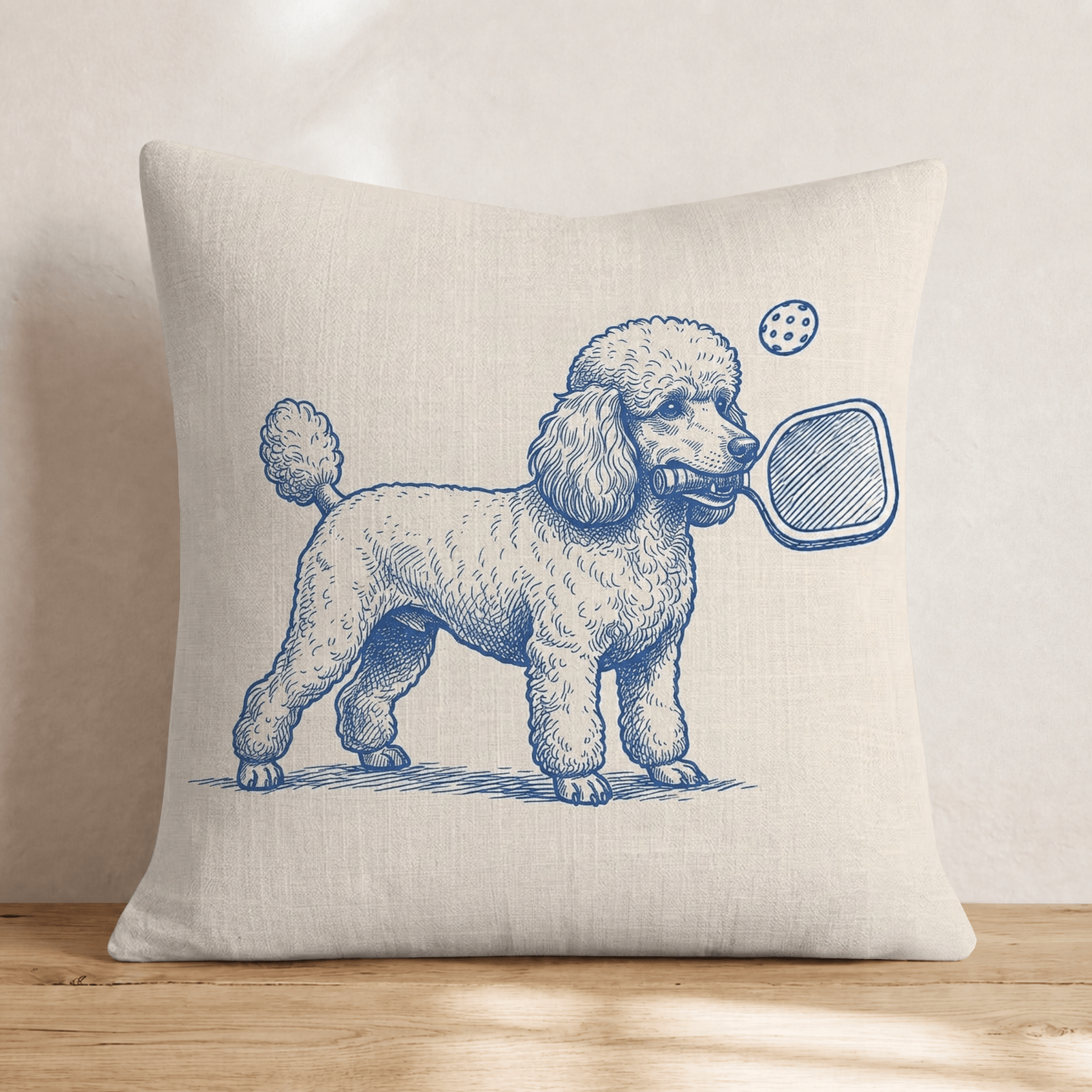 Toy Poodle Pickleball Throw Pillow - Hillcroft Home