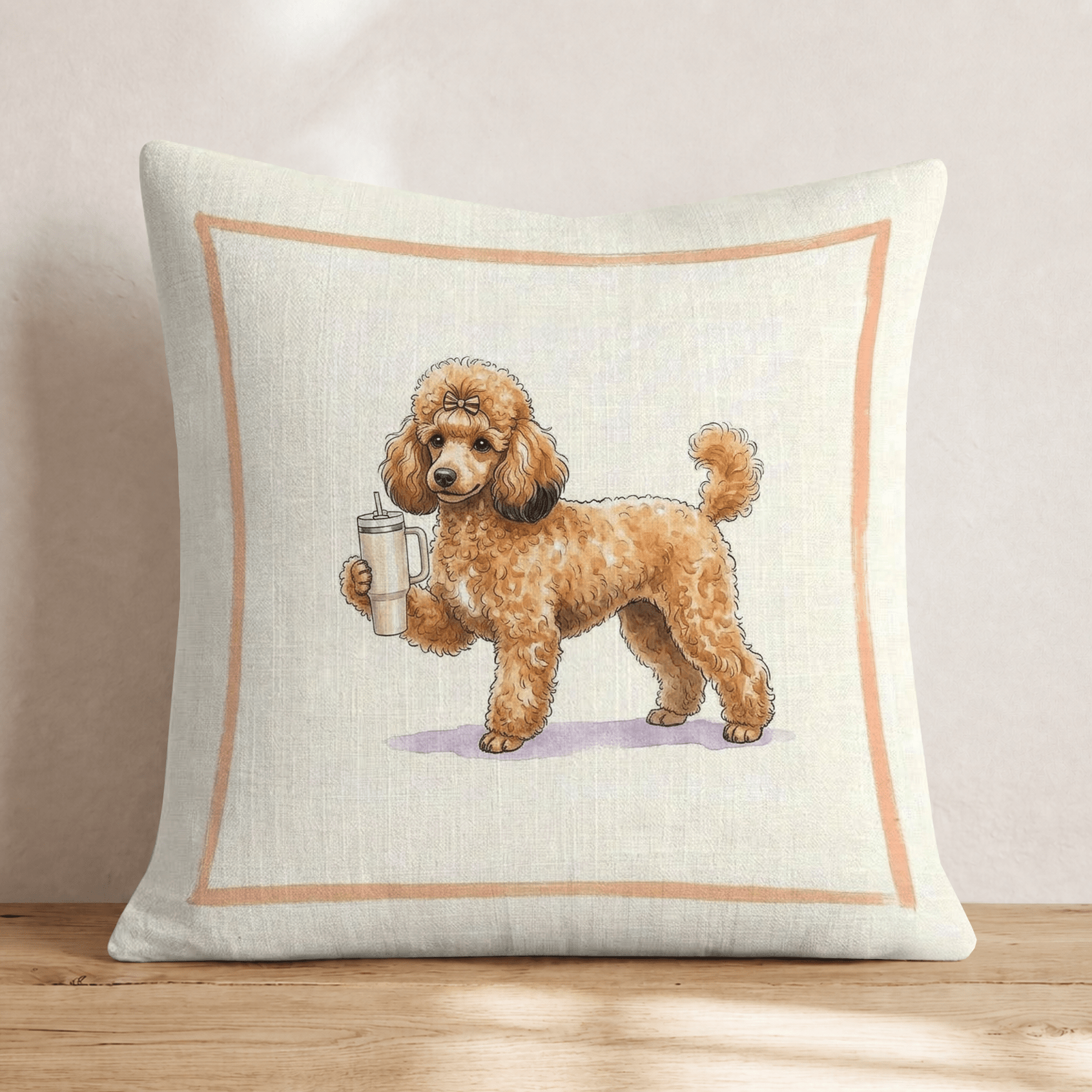 Toy Poodle Tumbler Throw Pillow - Hillcroft Home