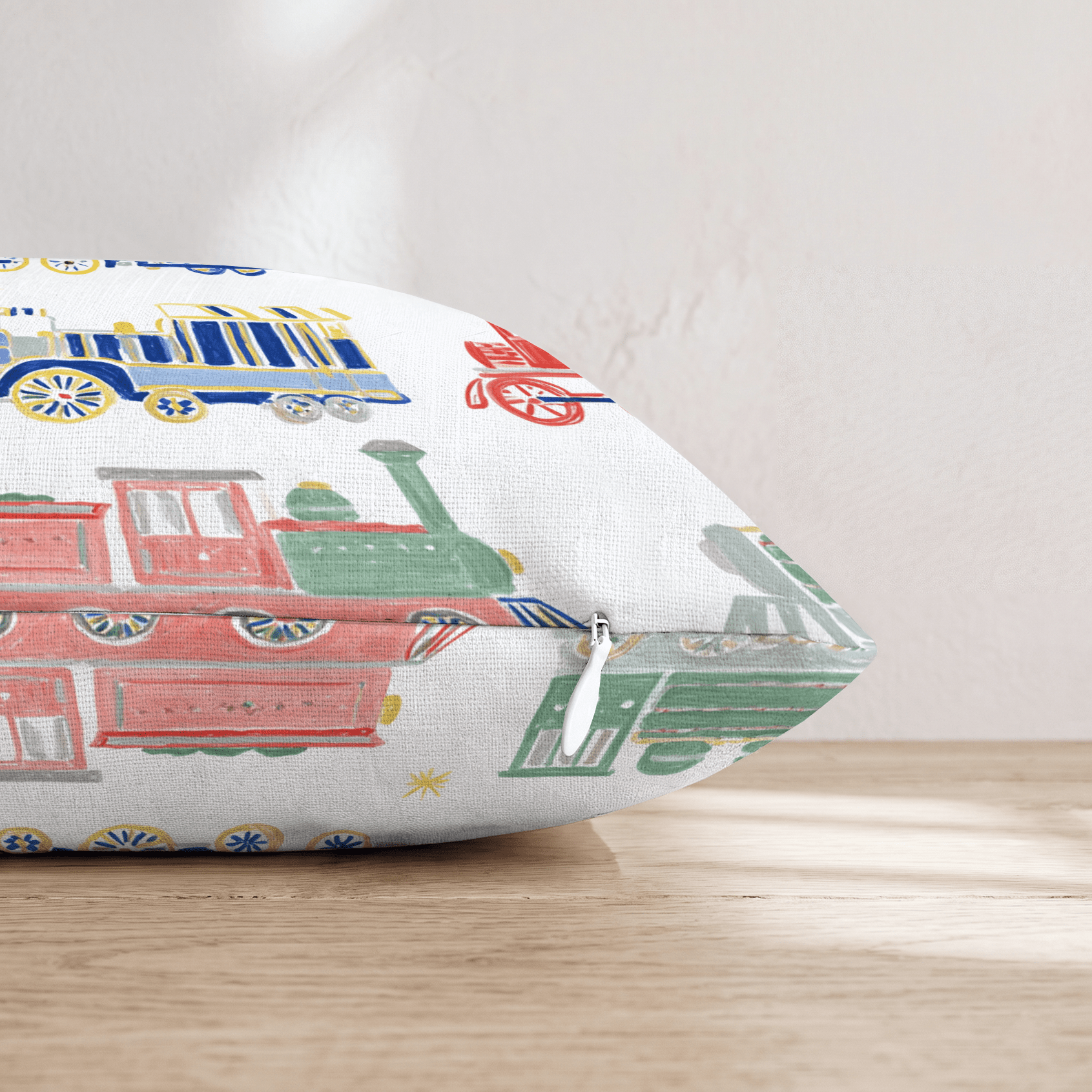 Toy Trains Throw Pillow - Hillcroft Home