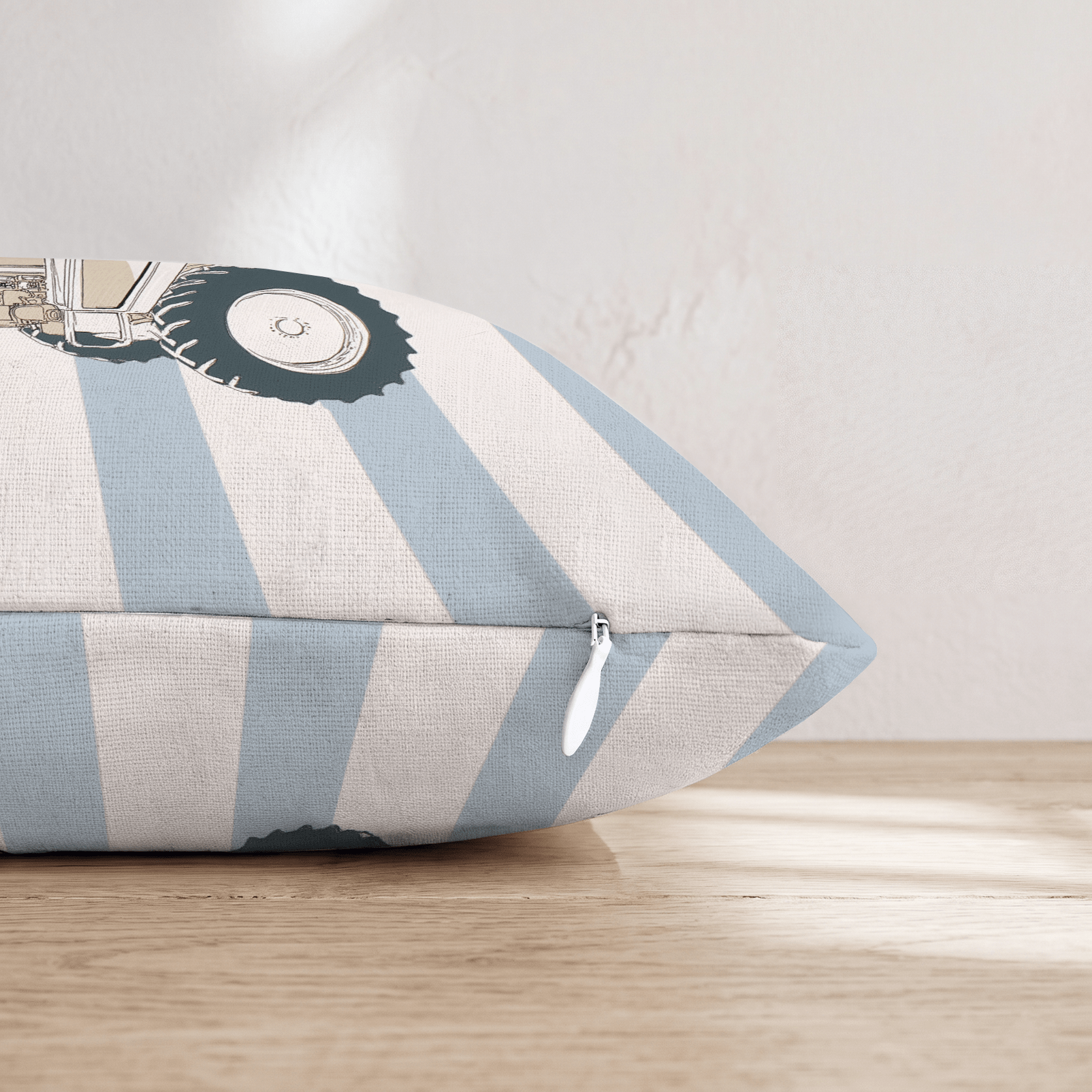 Tractor & Stripes Throw Pillow - Hillcroft Home