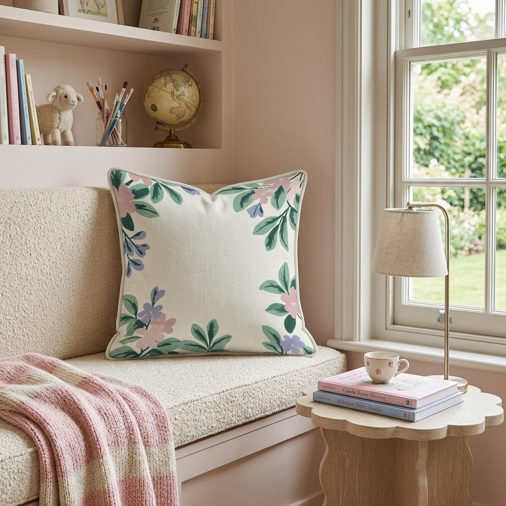 Trailing Blossoms Throw Pillow - Hillcroft Home