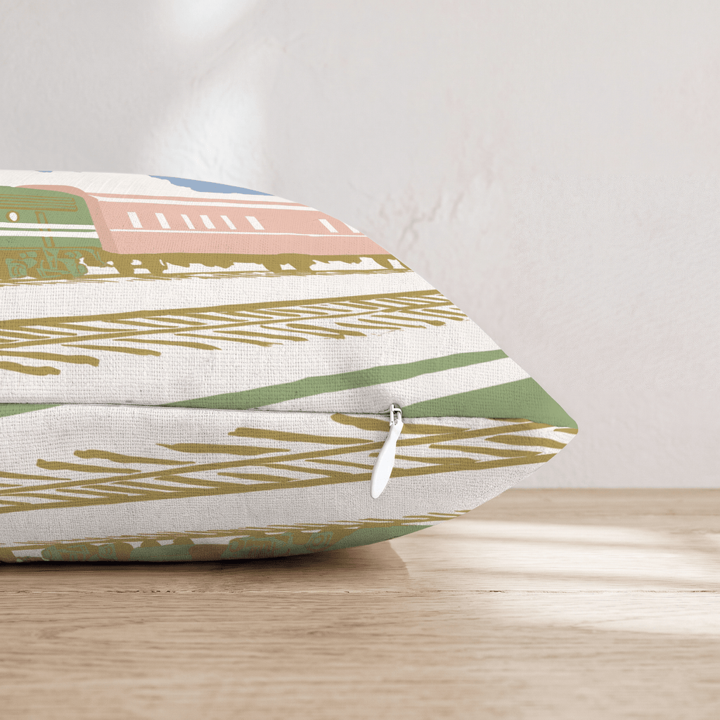 Train Ride Throw Pillow - Hillcroft Home