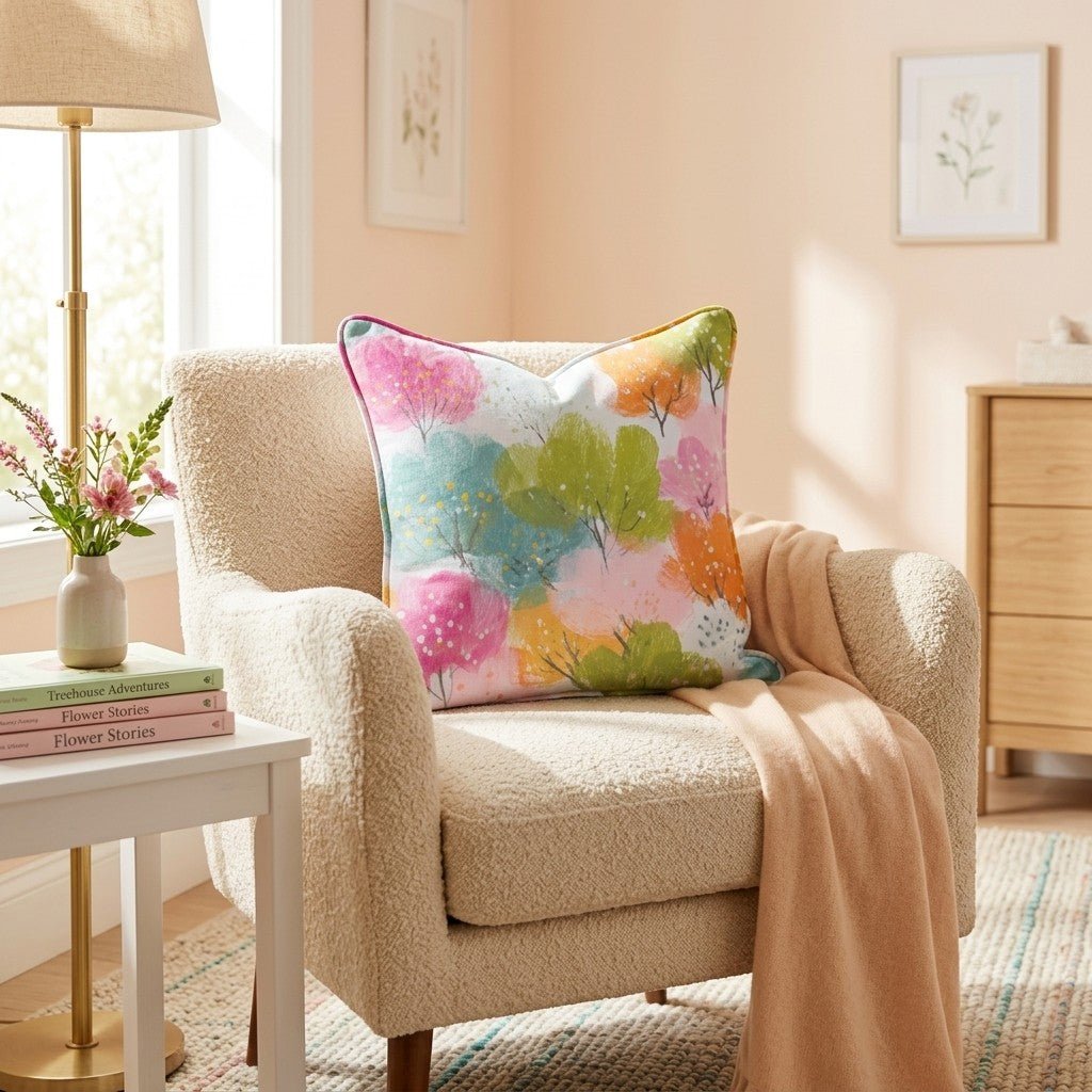 Trees in Bloom Throw Pillow - Hillcroft Home