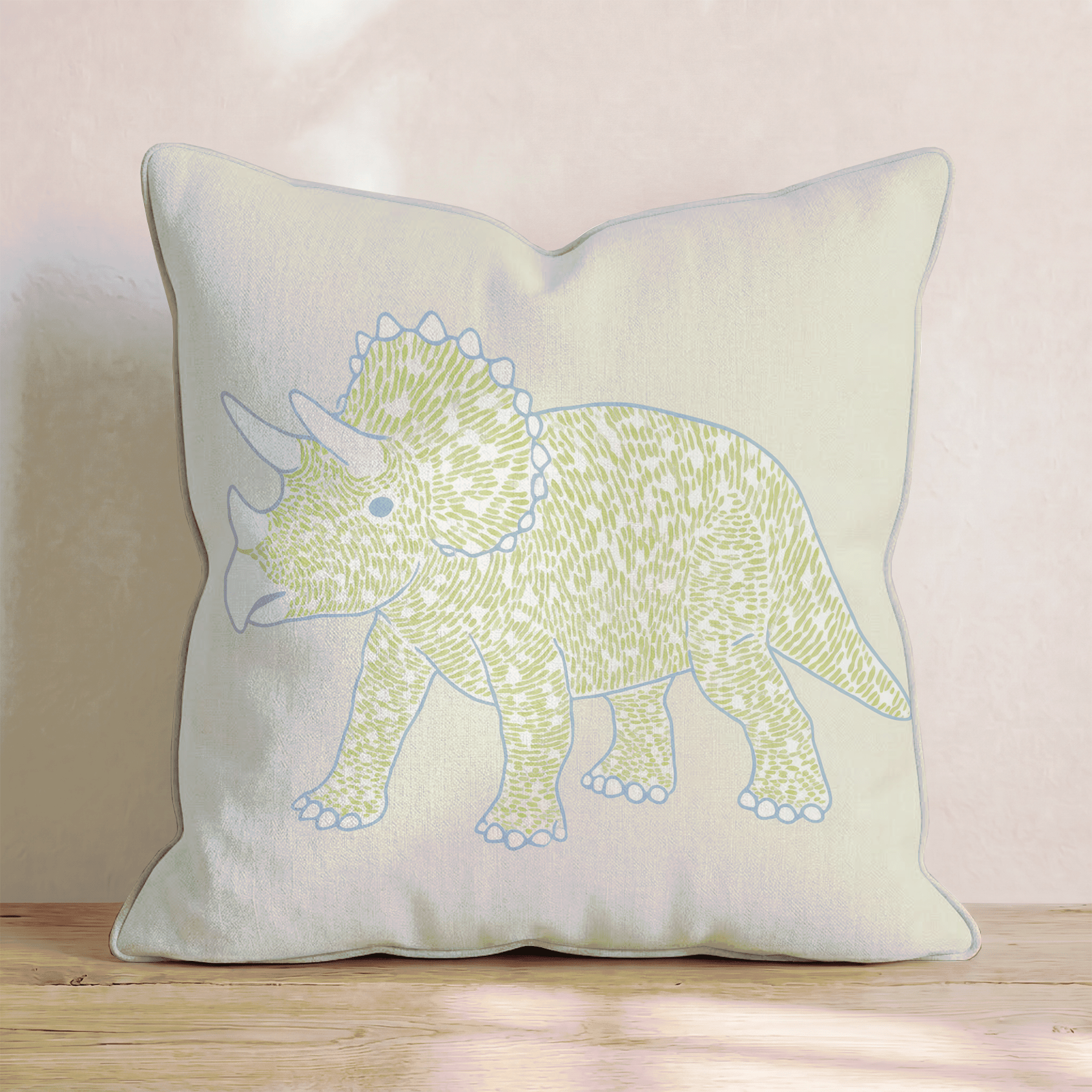 Triceratops Friend Throw Pillow - Hillcroft Home